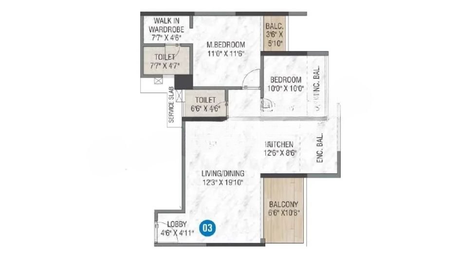 Millennium-Samriddhi-2BHK-Floor-Plan
