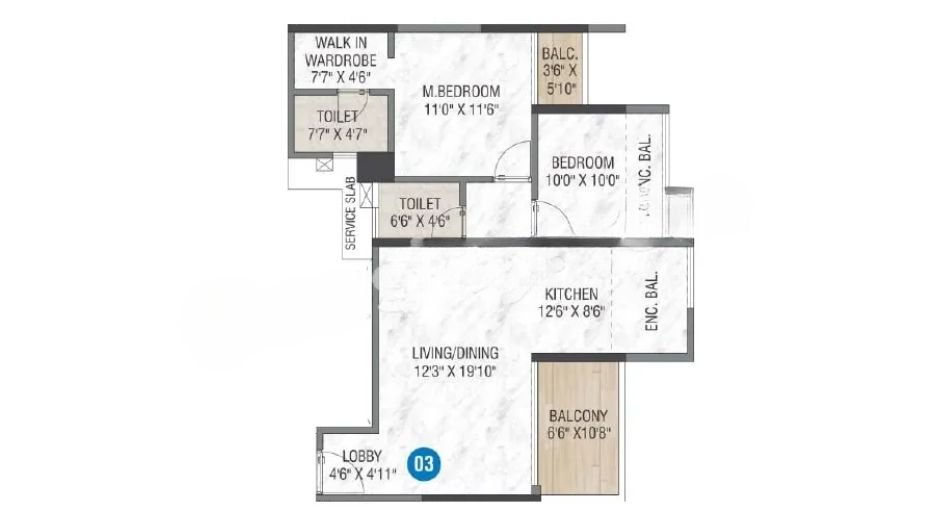 Millennium-Samriddhi-3BHK-Floor-Plan